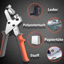 TüLlenwerkzeug Satz Grommet Pressen Zange Tragbarer Locher Manual SäTze Hand ÖSenmaschine mit 100 StüCken ÖSen