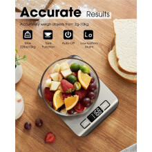 Food Scales 22lb Digital Kitchen Scale Weight Grams and Ounces for Baking Cooking Coffee LCD Display 10 Kg with 1 G