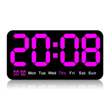 Large Digital Wall Clock,9.5 Inch,Led Alarm Clock with Digits,DST,for Living Room Bedrooms Classroom Decor