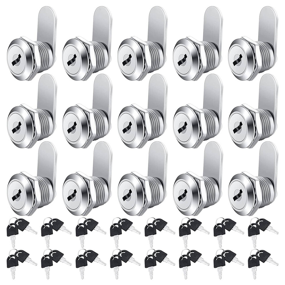 16 Pieces Cabinet Cam Lock Keyed Alike Cylinder Cam Lock 5/8 Inch Zinc Alloy Drawer Lock Secure File Cylinder Lock Keyed 6033963072580