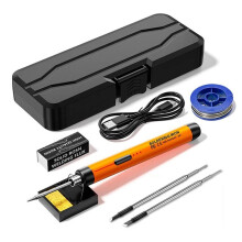 USB Rechargeable Portable Soldering Iron 3-Speed Temperature Adjustable Electric Repair Welding Iron Tool Orange