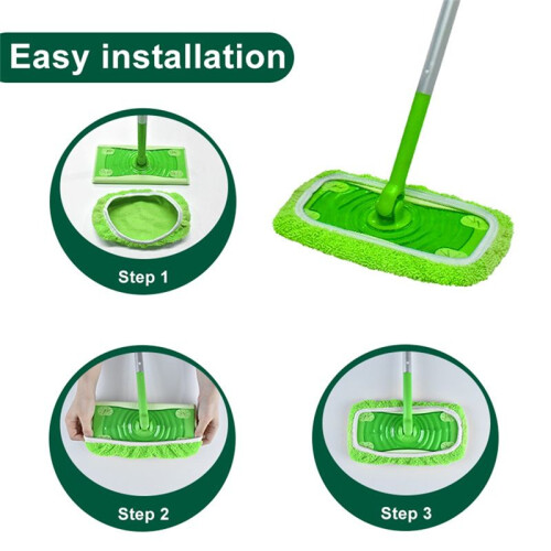 4PCS for  Sweeper Microfiber Reusable Mop Pad Floor Cleaning Mop Accessories 2