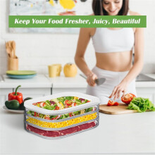 Food Storage Boxes with Lid for DeliMeat, Bacon, Lunch Meat, Fruits,Vegetables,Cold Cuts and Fruits Storage Containers