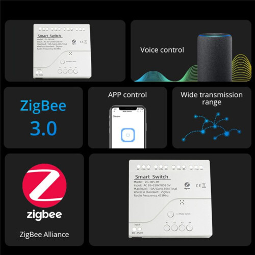 Tuya Zigbee 4 CH   Sensor Passive Dry Contact AC85-250V  Access Control Relay Controller 1