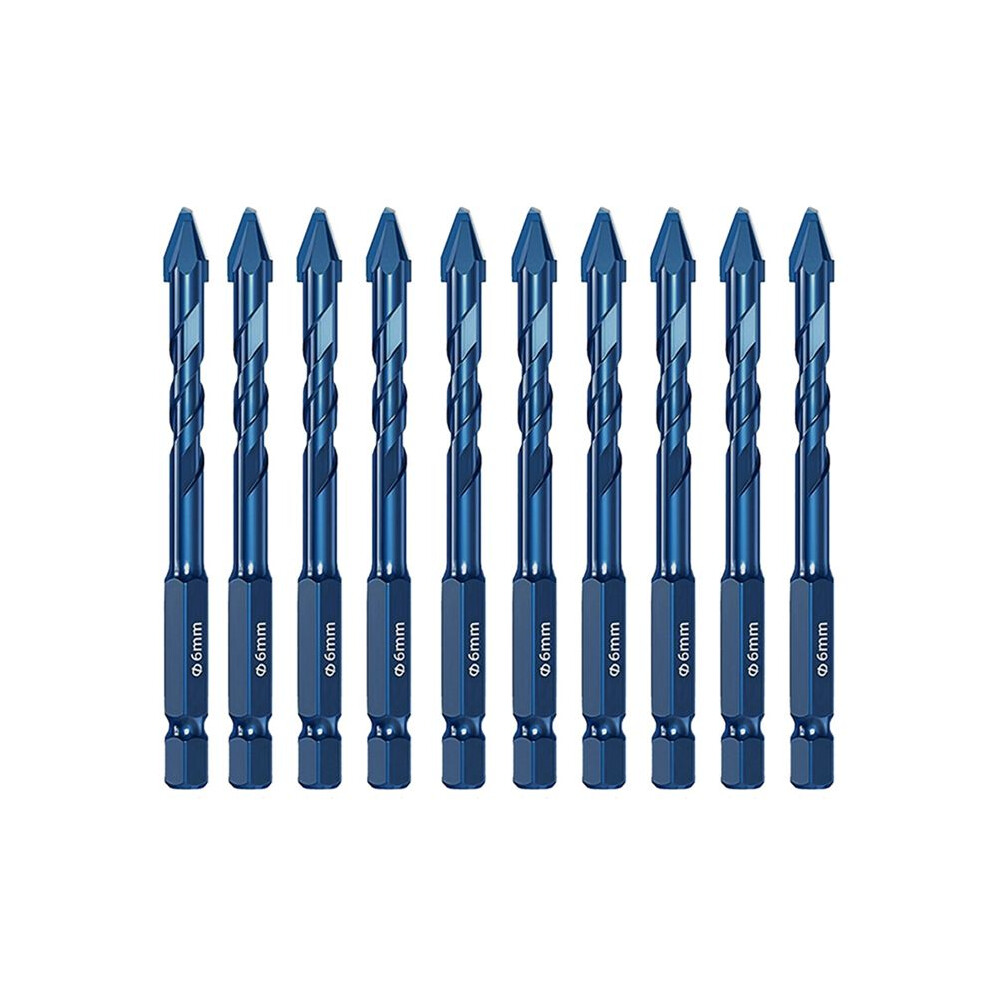 10Pcs High Hardness Eccentric Drill Precision Drilling 6Mm Glass Tile Ceramic Punching Rock Slab Triangle Drill Bit 6031973648177