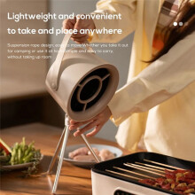 Portable Range Hood Kitchen Exhaust Fan Desktop Range Hood for Cooking with 3 Speed for Indoor BBQ Hot Pot,Milk White