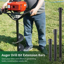 3PCS Auger Extension Drill Bits, 3/4In Shaft Earth Auger Drill Bit Extension, Garden Spiral Hole Drill Bit Extension Rod