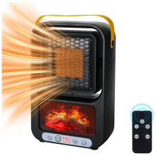 Small Space Heater for Indoor Use Portable Electric Fireplace Heater Realistic 3D Flame Room Heater EU Plug