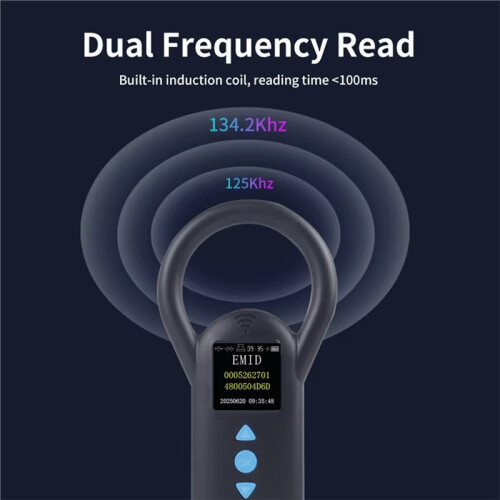 Animal RFID Reader 134.2KHz 125kHz  Cat Dog Microchip Scanner FDX-B Glass Chip Identification Tag Reader 2