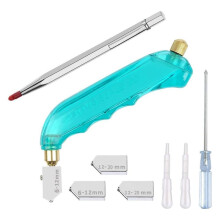 Glass Cutting Tool Kit Includes Oil Feed Glass Cutter with 3 Extra Replacement (6mm-12mm,12mm-20mm)