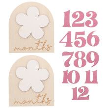 1Set Baby Monatszeichen Holz Mehrfarbig Baby Fotografie
