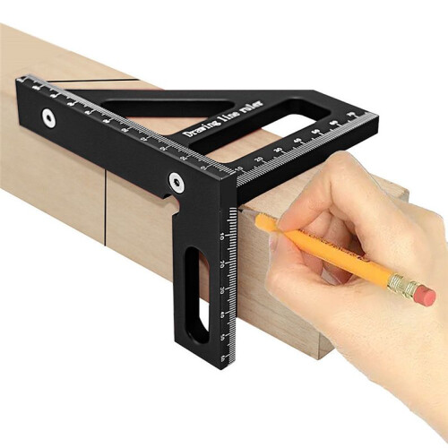45/90 Degree Aluminum Woodworking Square Protractor,Multi-Angle Miter Ruler,High Precision Layout Measuring Tool 1