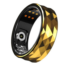 R12M Ring Men Women Heart Rate and Multi-Sport Mode Fitness Ring IP68 Sleep Monitor Ring 22 21.8mm Gold