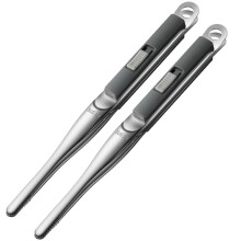 304 Rostfritt Stål Steak Clip Köksredskap Pannkaka Grill Spade Clip Grilltång Friterad Fisk Spade Clip Grå