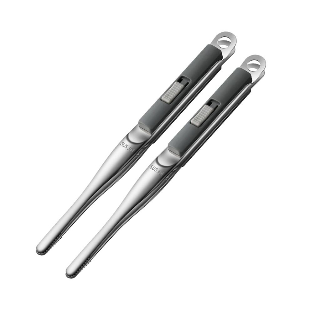 304 Stainless Steel Steak Clip Kitchen Tools Pancake Grill Shovel Clip Barbecue Tongs Fried Fish Shovel Clip Gray 4713989112256