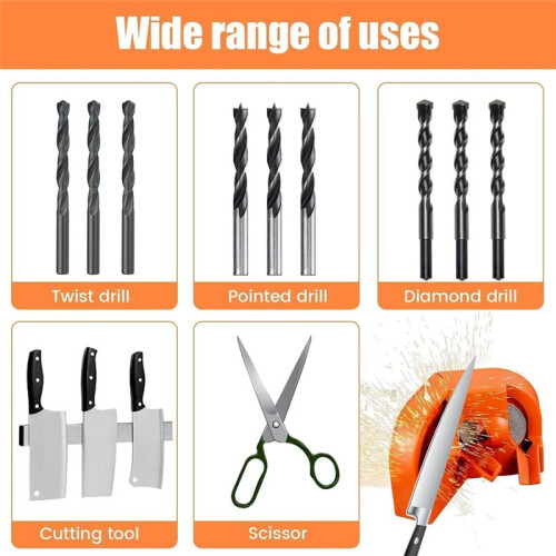 Multipurpose Drill Bit Grinding Sharpener,Drill Bit Sharpener,with 4 Grinding Wheel,Electric Drill Bit Sharpener for Bit 1