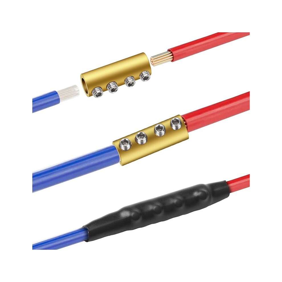 30Pcs 6 Awg Gauge Wire Connector Nut Kit,80A Quick Splicing Wiring Connection Terminal, With Screws And Heat Shrink Tube 6031075724052
