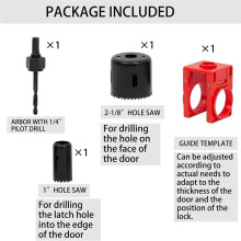 Door Lock Installation Kit, Metal Door Lock Hole Saw Door Knob Installation Kit for Deadbolts and Locksets