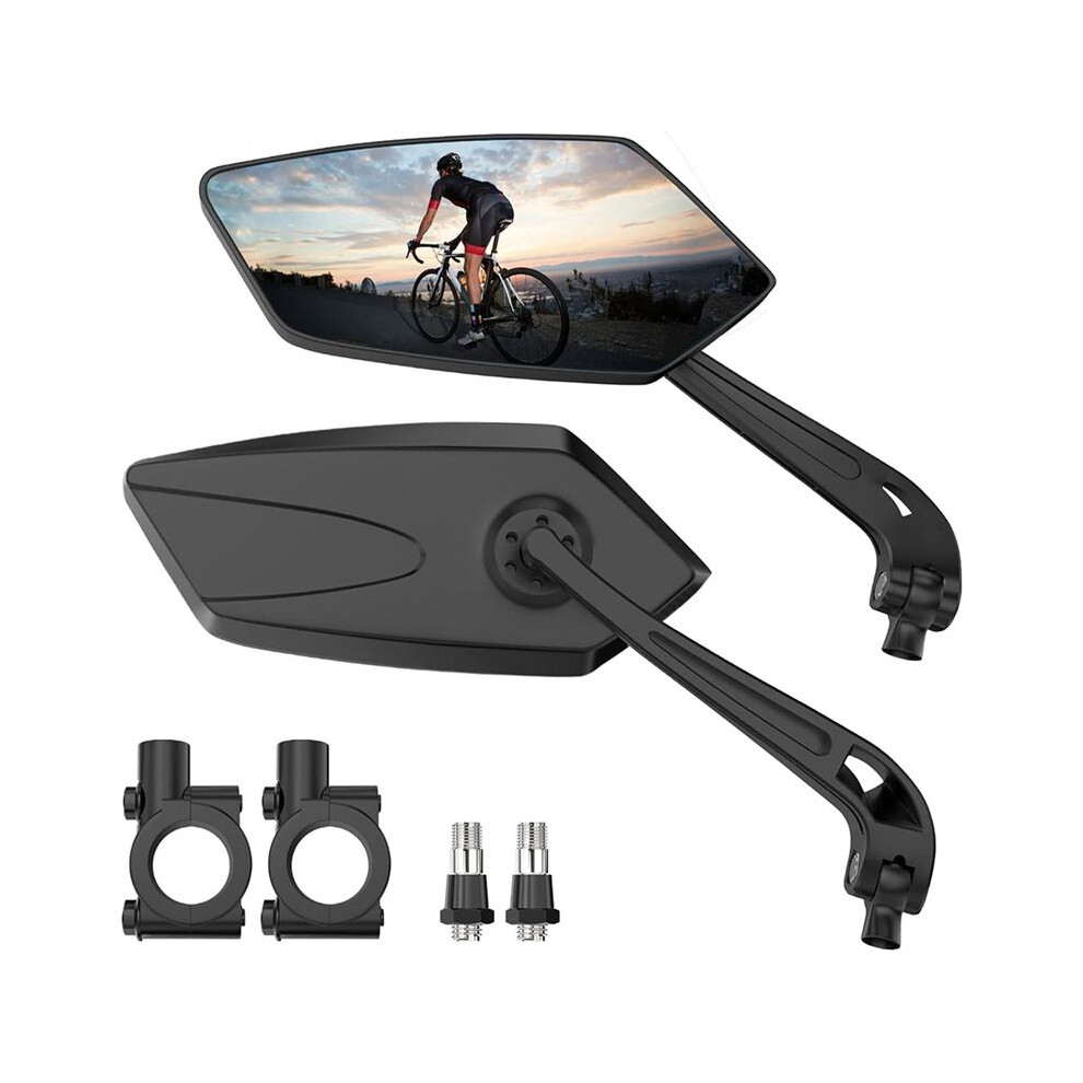 Bike Mirror 2 Pack, Bike Mirrors Handlebar Rearview Mirror, 360 Rotatable Bike Rear View Mirror, Safe Wide Angle Hd Tauoh