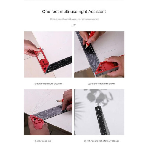 Multi-Angle Measuring Ruler,Universal Combination Angle, 45/90 Degree Multifunctional Gauge Right Angle Ruler 2