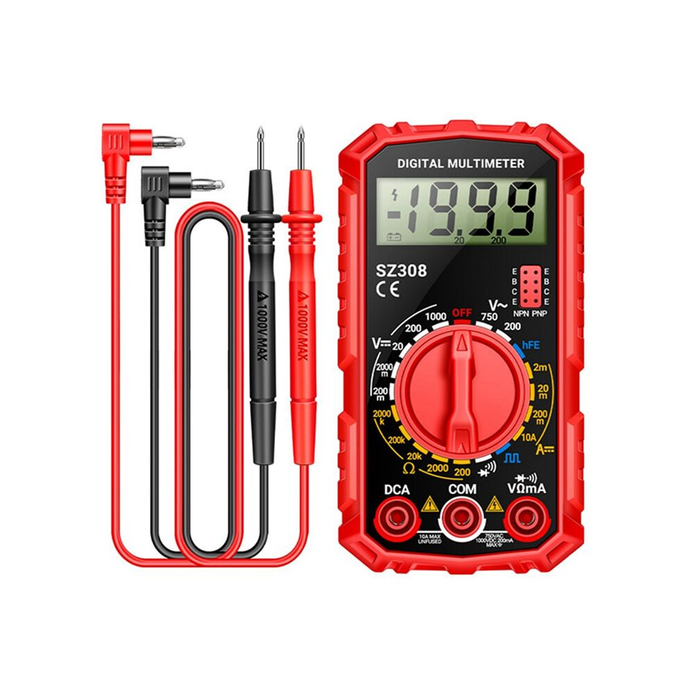 Sz308 Digital Multimeter Voltage Resistance Meter Ac/ Current Meter Electrician Lcd Backlight Ohm Square Wave Test A 6034186091051