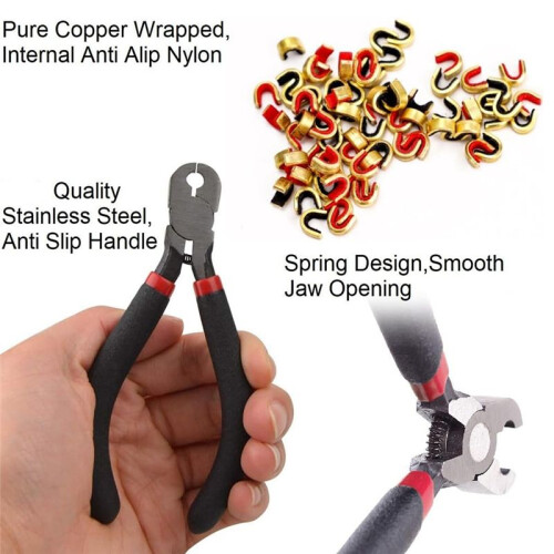 Bow String Nocking Points Set with T Square Ruler Nocking Buckle Pliers and 8pcs Nocking Buckle Set, Black 1