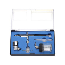 0.3mm Siphon Feed Dual-Action Airbrush Kit Set Spray Tool with 7cc & 22cc Fluid Cup for Art Painting Nail
