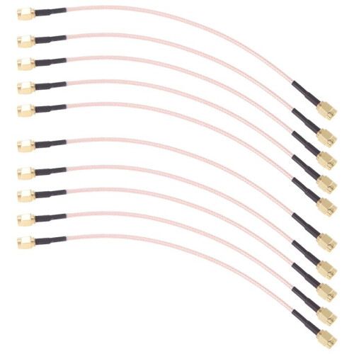 10 Unidades RG316 SMA Plugue Macho para SMA Macho Conector RF Pigtail Cabo de Ligação Coaxial 8 Polegadas 1