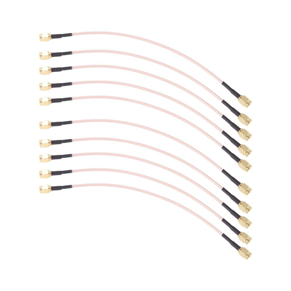 10Pcs Rg316 Sma Male Plug To Sma Male Plug Connector Rf Pigtail Coax Jumper Cable 8Inch Gold 4713694688145