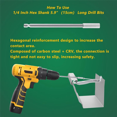 Gutter Hangers 5 Inch,Gutter Clips Hidden Gutter Hangers with A Rust Resistant Screw with 6 Inch Drill Bit