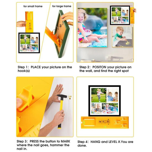 Picture Hanging Tool with Horizontal Simple Frame Universal Level Ruler Photo Frame Can Install Instruments