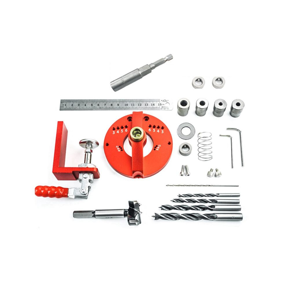 Multifunctional 35Mm Hinge Jig Kit Woodworking Hole Drilling Guide Locator Puncher Template Hole Opener Tools 6033495013686