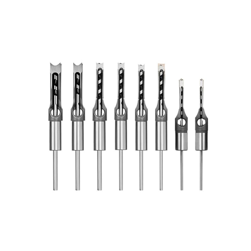 8Pcs Woodworking Square Hole Drill Bits,Wood Mortising Chisel,Square Hole Mortising Chisel Drill Bit For Mortising 6133606797488