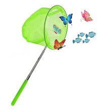 Stainless Steel Insect Fishing Net Retractable Portable Kid Outdoor Mesh Bag to Catch Dragonflies and Butterflies,