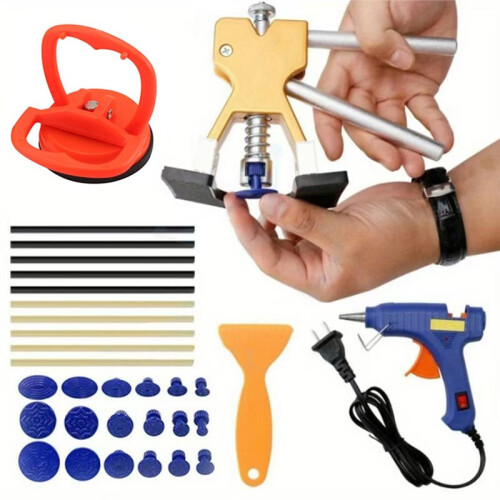 Dent Puller, 32pcs Dent Remover Tool for Car - Car Dent Puller Kit for Car Hail, Dings Damage DIY Repair US Plug