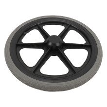 Rueda de goma maciza de 35 cm gris para silla de ruedas