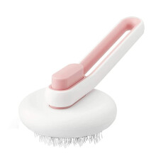 Cat Brush, One-Click Cleaning Shedding and Grooming Brush,Pet Hair Brush with Rubber Bristle,Soft Anti-Slip Handle