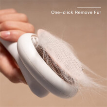 Cat Brush, One-Click Cleaning Shedding and Grooming Brush,Pet Hair Brush with Rubber Bristle,Soft Anti-Slip Handle