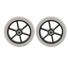 6 Inch Grey Widened Wheelchair Front Caster Wheel 2PCS Replacement
