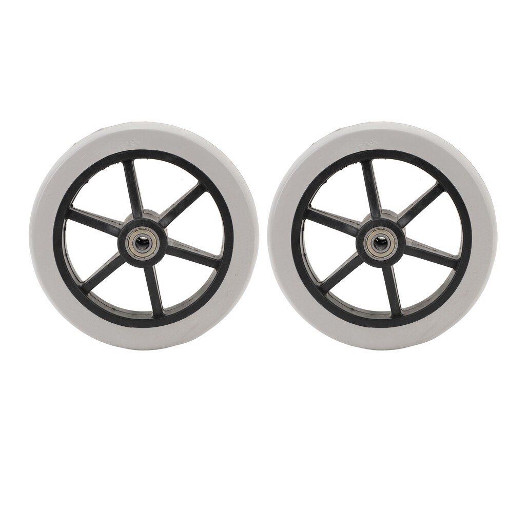 6 Inch Grey Widened Wheelchair Front Caster Wheel 2PCS Replacement