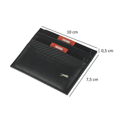 Jaguar JAGUAR Slim Leather Credit Card Holder, Black 1