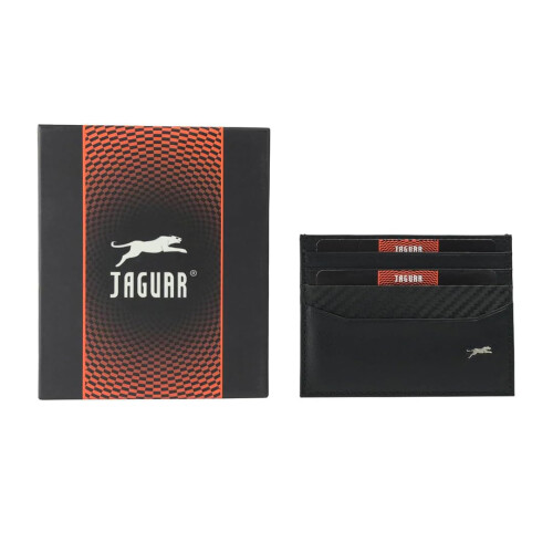 Jaguar JAGUAR Slim Leather Credit Card Holder, Black 2