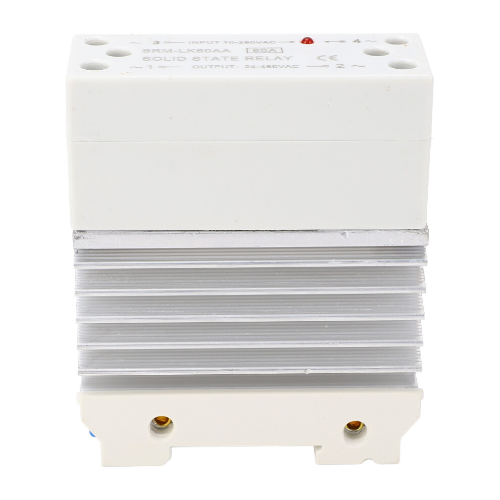 Ac Solid State Relay 70Â280Vac Input 24Â480Vac 60A With Heat Sink 7891384551140
