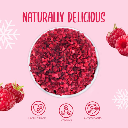 Freeze Dried Raspberry Pcs 100g - Premium Freeze - Dried Fruit Bits 2
