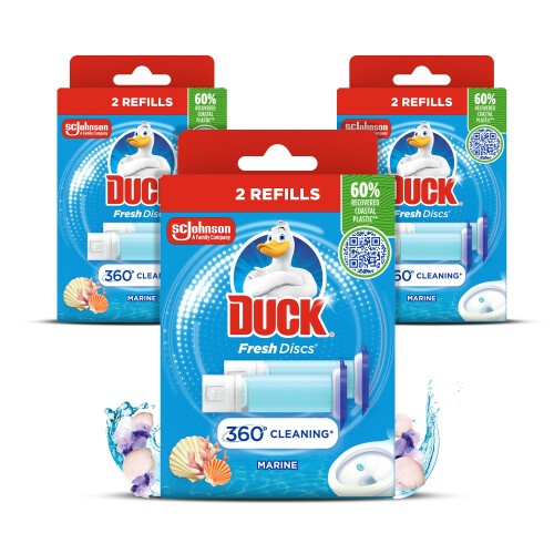 Duck Fresh Discs Toilet Cleaner Refill, Marine, 6 Pack 1