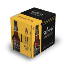 Skinny Lager Premium Bottled Beer 12 x 330ml | Low Calorie Lager | Gluten Free, Vegan & Keto Friendly | 3.4% ABV | 76 Calories Per Bottle | Full Flav