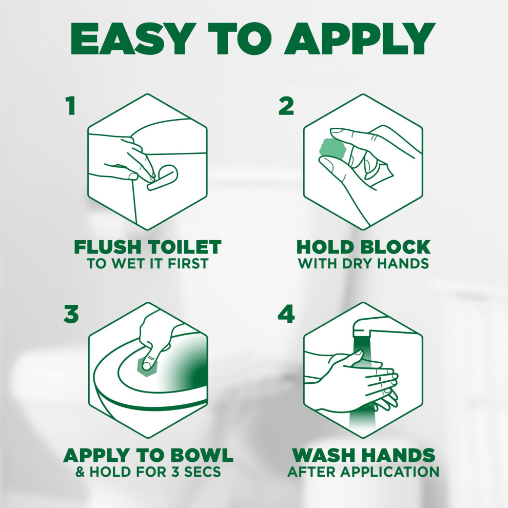 Harpic Hygienic Fresh Sticker Adhesive Toilet Block Pine Pack 3 X 4 St