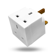 2 Way Double Plug Adaptor - Cube Electric Double Adapter Plug UK - Plug Extension Double Socket - Adaptor Power Extension for LED, WIFI extender boos