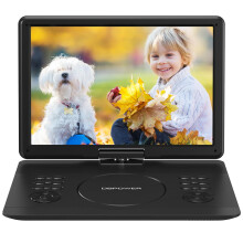 DBPOWER 16.9" Portable DVD Player with 14.1" Swivel HD Large Screen, with 6 Hrs 5000mAH Rechargeable Battery, High Volume Speaker, Support DVD/USB/SD