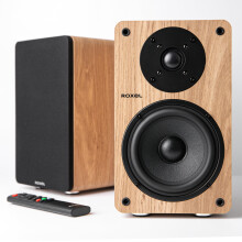 Roxel Onyx Active Bookshelf Speakers, 100-Watt RMS Power, Wireless BT 5.0 Streaming, HDMI ARC, 3-Metre Speaker Cable, Dynamic Sound for Movies, Music
